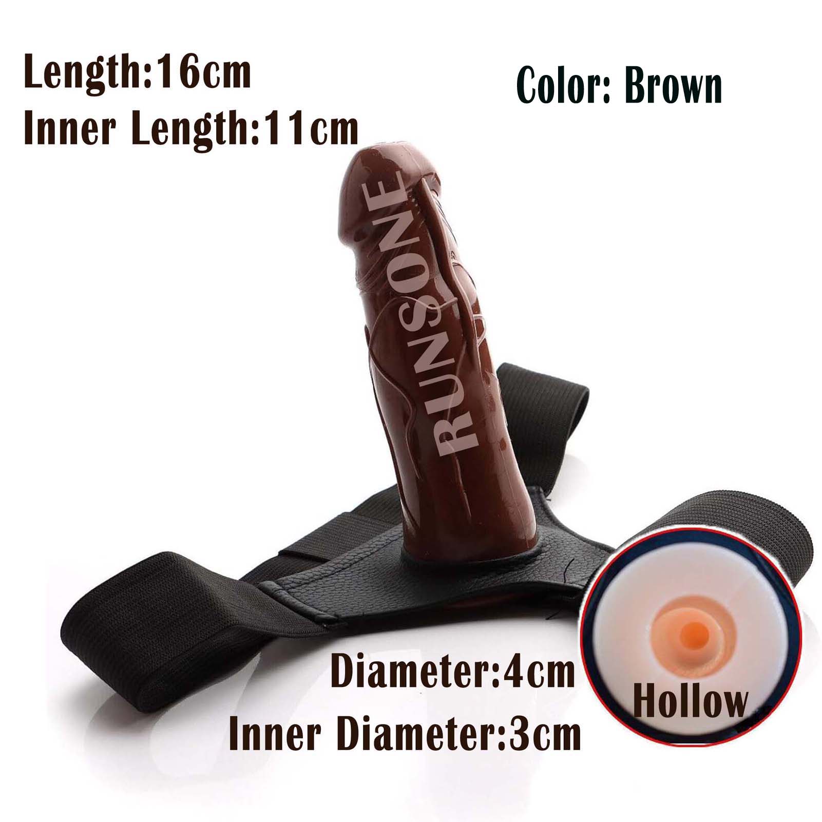 Strap on Realistic Hollow Dildo Large Basic Options Adjustable Chastity Belt Harness BDSM Bondage Vagina Anal Plug Adult Play Sex Fetish Toys for Lesbian Couple Women Men