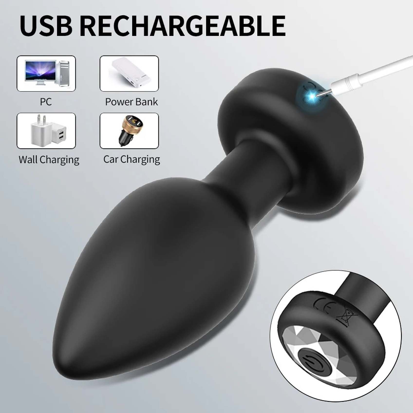 Smart Anal Plug Vibrator Wireless Remote Control Butt Plug Vibrating Male Prostate Massage Waterproof Rechargeable Silicone Adult Love Sex Toy for Men Women Couples