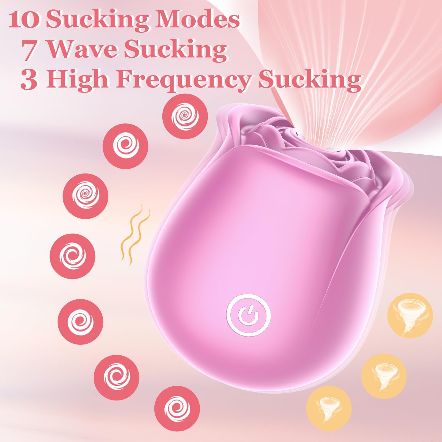 Women Rose Clitoris Sucking Vibrator Nipples Clit Sucker Oral Stimulator Powerful Waterproof Rechargeable Adult Compact Foreplay Masturbation Sex Toy Mini Wireless Massager Gift For Girlfriend Wife