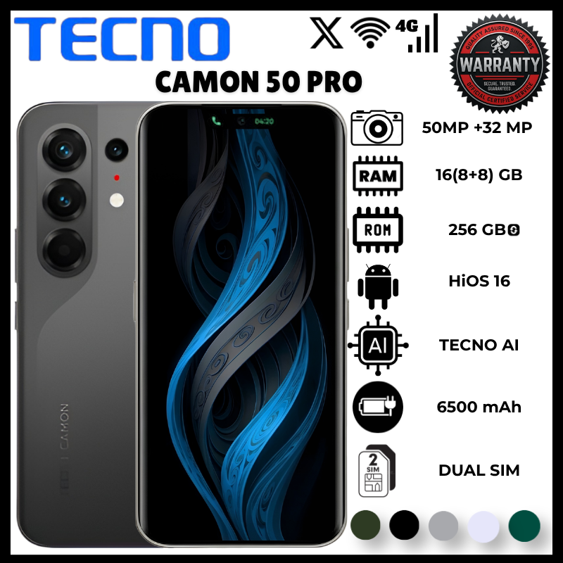 Tecno Camon 50 Pro 16GB RAM 256GB ROM Helio G200 Ultimate 6nm Octa Core Phones 6.78 Inch 1.5K AMOLED 144Hz 50MP Sony LYTIA OIS 3X Telephoto Phone 6150mAh 45W Charging smartphones IP68 IP69K Smartphone