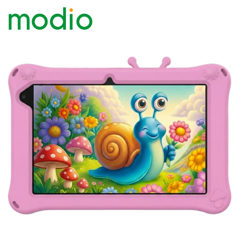 Modio M750 Kids Educational Tablet PC 7 Inch IPS Screen 6GB RAM 256GB ROM Storage Android 13 4G LTE SIM Support Zoom YouTube Learning Tablet with Shockproof Cartoon Case Kickstand Free Gifts Bundle