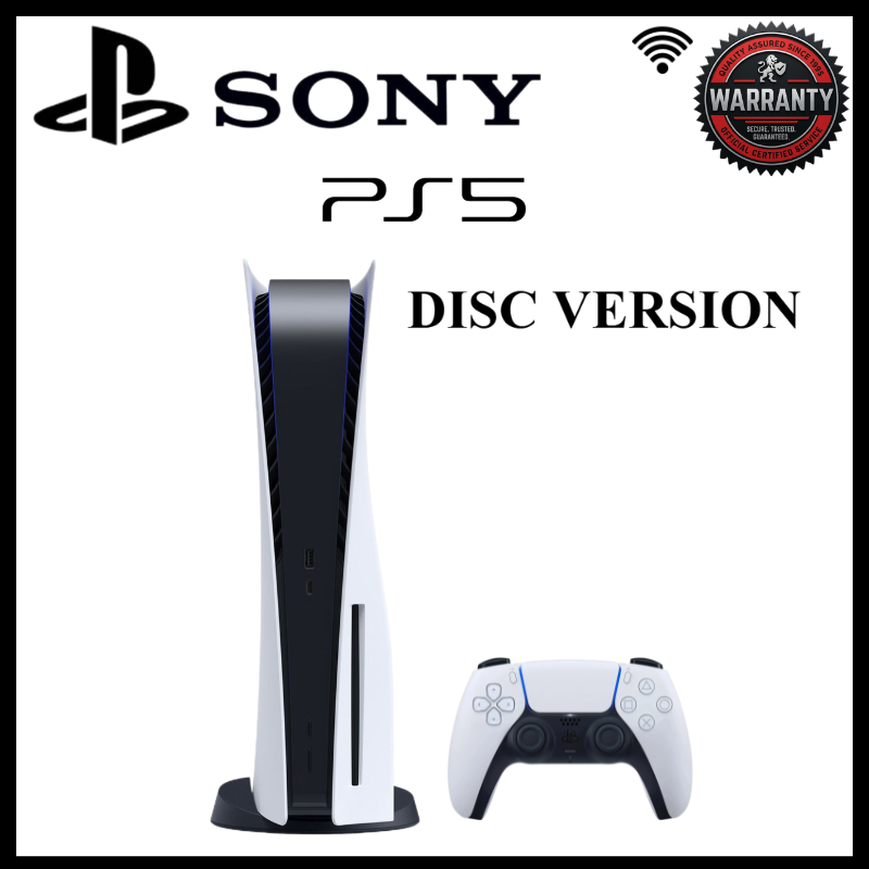 Sony PlayStation 5 PS5 Slim Disc Edition 1TB White Video Game Console with One DualSense Wireless Controller 4K HDR Ray Tracing 120Hz Ultra HD High Speed SSD Home Entertainment Gaming System