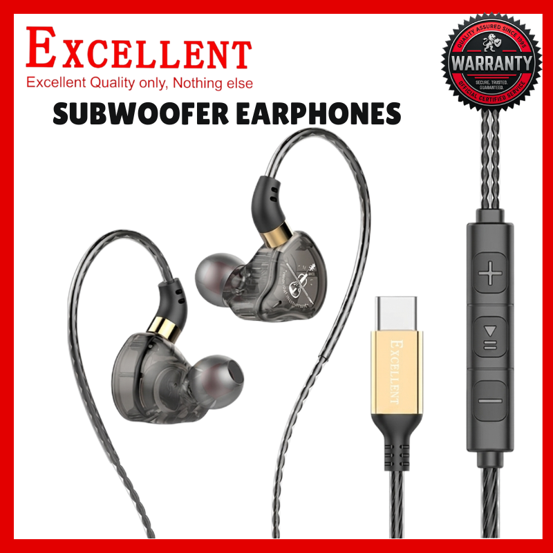 Excellent Type C Earphones ANC IEM Earphones Heavy Bass Subwoofer Gaming Sports Headset For Mobile Phones Smartphones With Mic Volume Control Comfortable Earbuds Over Ear Loop Cable 12 Months Warranty