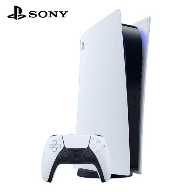 Sony PlayStation 5 PS5 Slim Disc Edition 1TB White Video Game Console with One DualSense Wireless Controller 4K HDR Ray Tracing 120Hz Ultra HD High Speed SSD Home Entertainment Gaming System