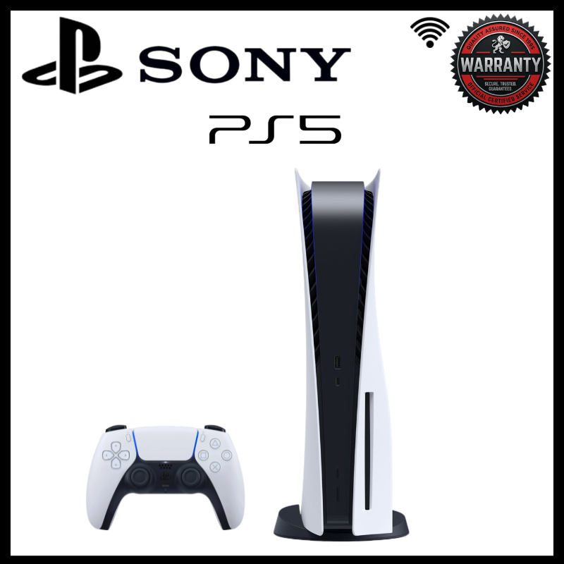 Sony PlayStation 5 PS5 Slim Disc Edition 1TB White Video Game Console with One DualSense Wireless Controller 4K HDR Ray Tracing 120Hz Ultra HD High Speed SSD Home Entertainment Gaming System