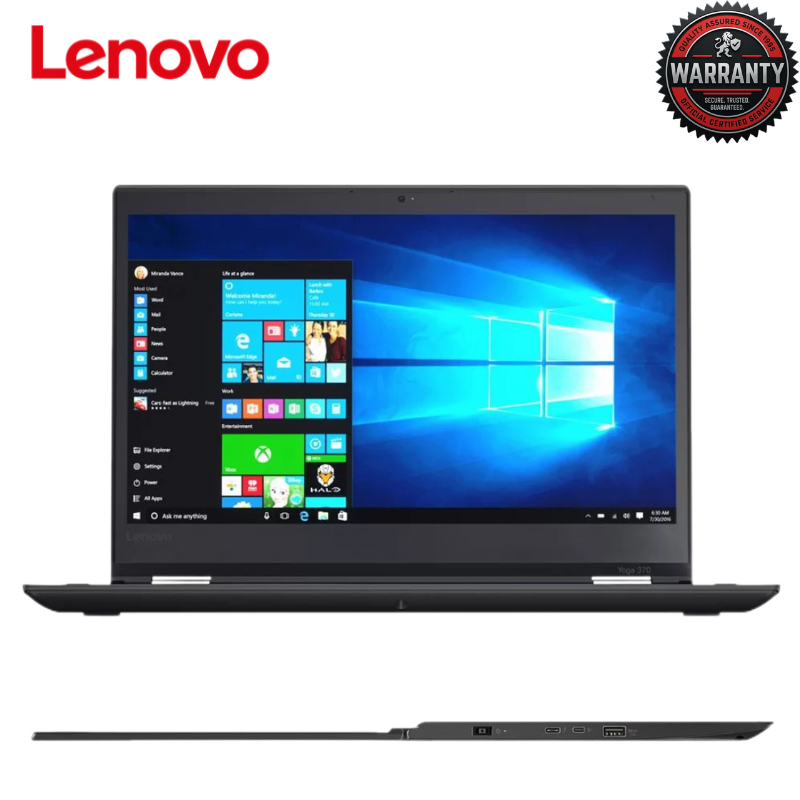 Lenovo ThinkPad Yoga 370 2-in-1 Touchscreen Laptop Intel Core i5 7th Gen 8GB RAM 256GB SSD 13.3 Inch FHD IPS 360° Convertible Intel HD 620 WiFi Bluetooth HDMI Thunderbolt 3 Refurbished