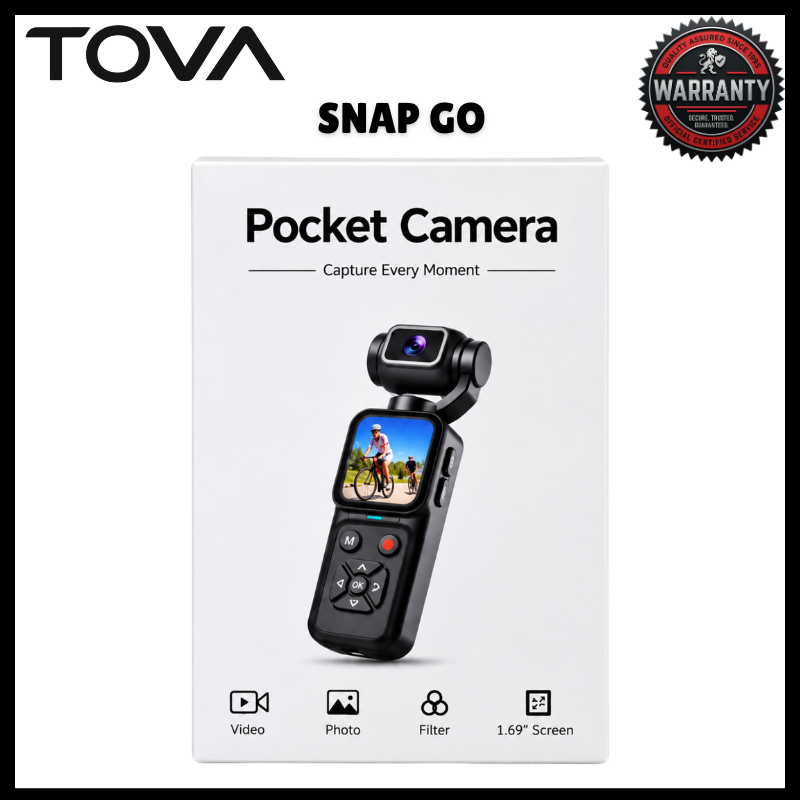 🎥📸 TOVA SnapGo HJD09 4K HD Digital Camera 48MP Pocket Vlogging Camera 16X Digital Zoom Handheld Gimbal Camera 1.69-Inch IPS Screen 180° Flip Lens TF Card PC Webcam USB Charging Compact Camera