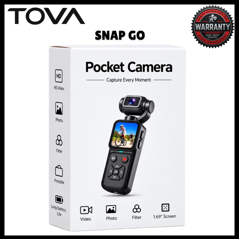 🎥📸 TOVA SnapGo HJD09 4K HD Digital Camera 48MP Pocket Vlogging Camera 16X Digital Zoom Handheld Gimbal Camera 1.69-Inch IPS Screen 180° Flip Lens TF Card PC Webcam USB Charging Compact Camera