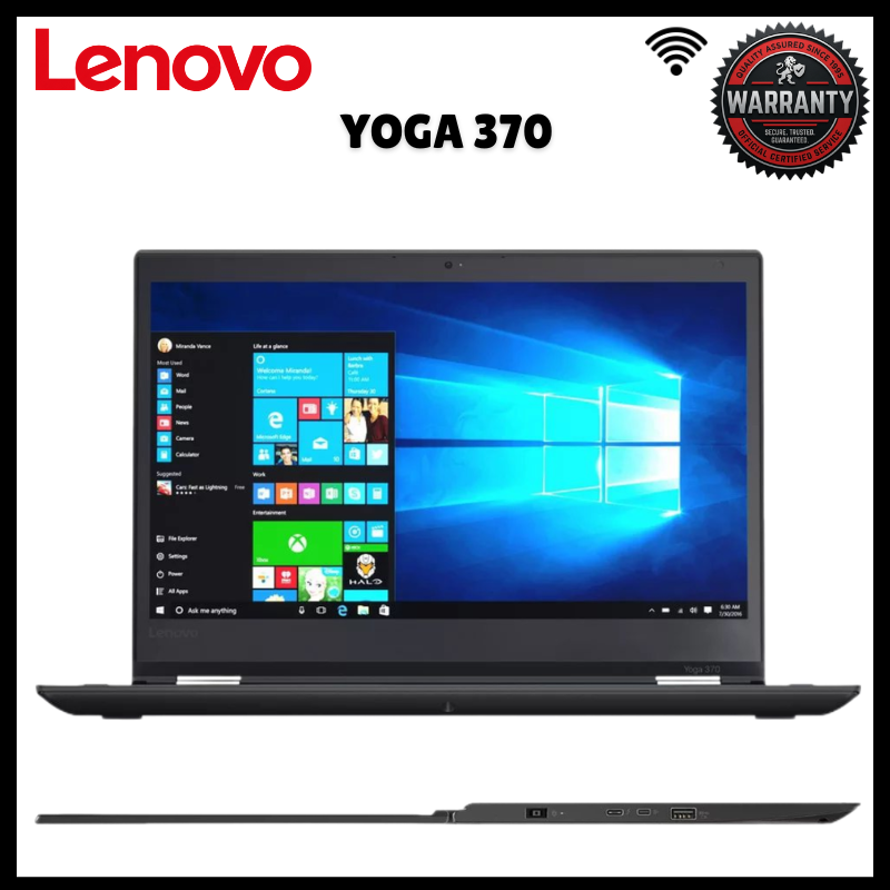 Lenovo ThinkPad Yoga 370 2-in-1 Touchscreen Laptop Intel Core i5 7th Gen 8GB RAM 256GB SSD 13.3 Inch FHD IPS 360° Convertible Intel HD 620 WiFi Bluetooth HDMI Thunderbolt 3 Refurbished