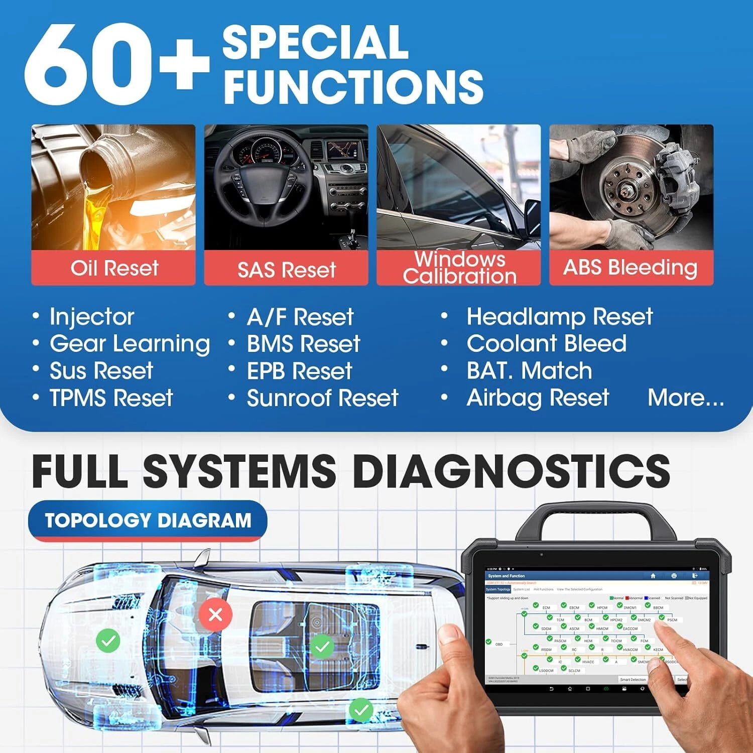 X-431 PAD 7 Obd2 ECU Tuning Programming Universal Car Diagnostic Scanner 12V Android OS 13.3 Touch Screen