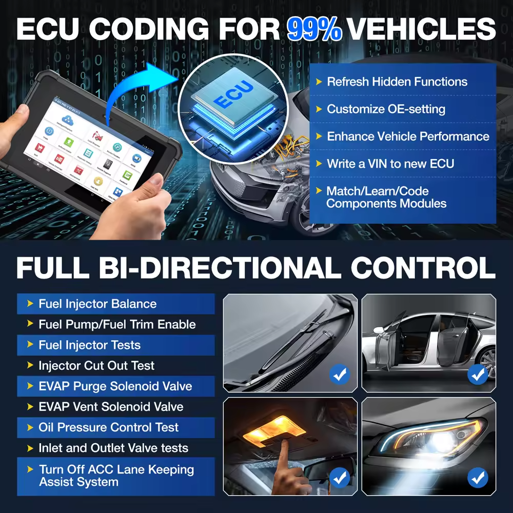 Launch X431 PAD V Elite OBD2 Vehicle Code Reader Online ECU Programming Diagnostic Tool CAN FD Analyzer EU Compatible 12V