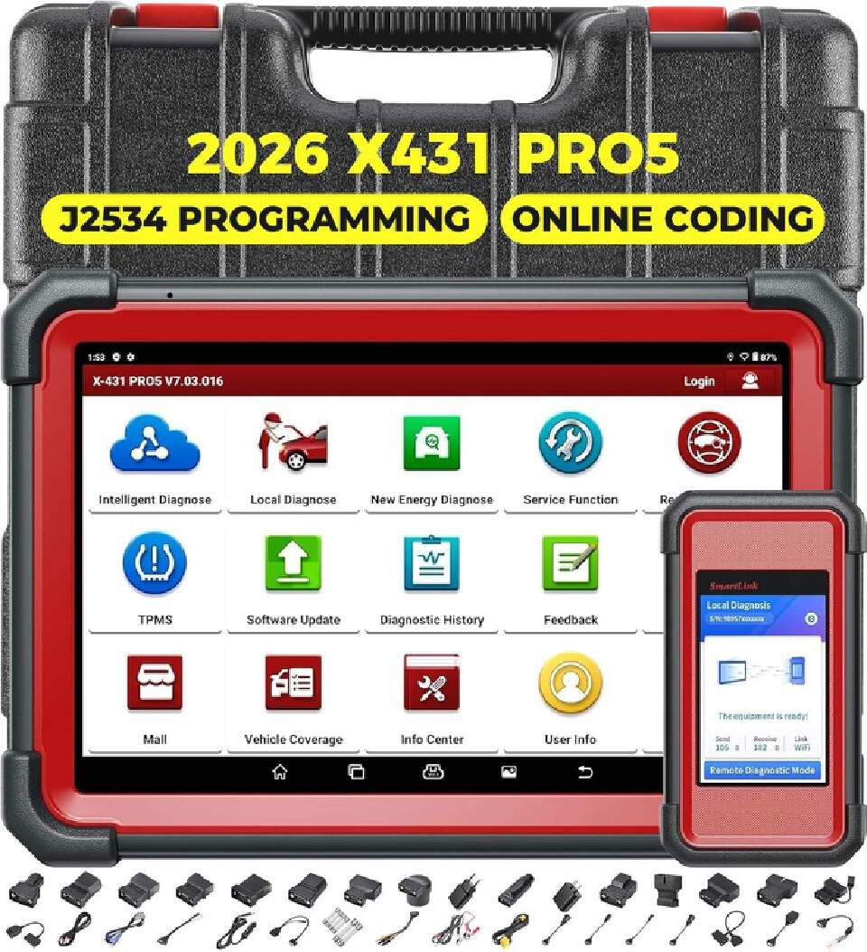 LAUNCH X431 PRO5 Topology Mapping Scanner Heavy Duty Truck & Passenger Car Diagnostic Tool SmartLink C V2.0 J2534 Reprogramming