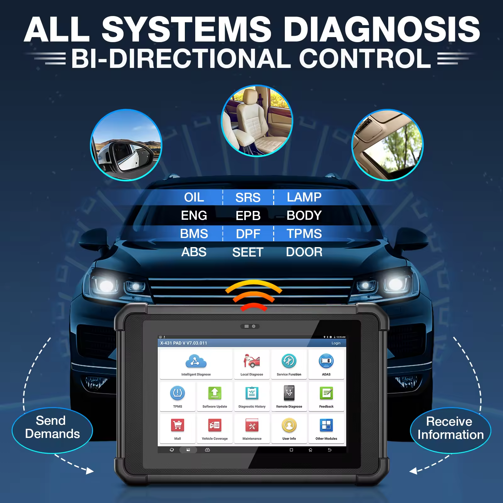 Launch X431 PAD V Elite OBD2 Vehicle Code Reader Online ECU Programming Diagnostic Tool CAN FD Analyzer EU Compatible 12V