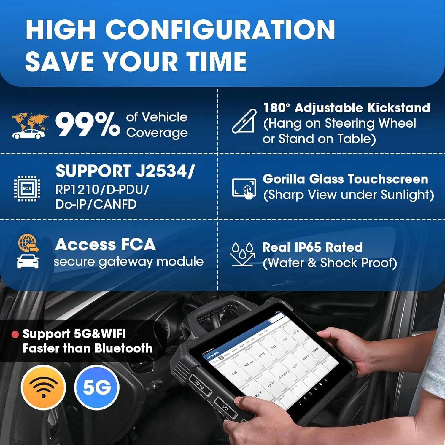 X-431 PAD 7 Obd2 ECU Tuning Programming Universal Car Diagnostic Scanner 12V Android OS 13.3 Touch Screen