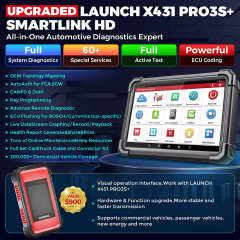 LAUNCH X431 PRO3S+ SmartLink HD Heavy Duty Truck Diagnostic Scanner OBD2 Full System ECU Coding CAN FD DoIP J2534
