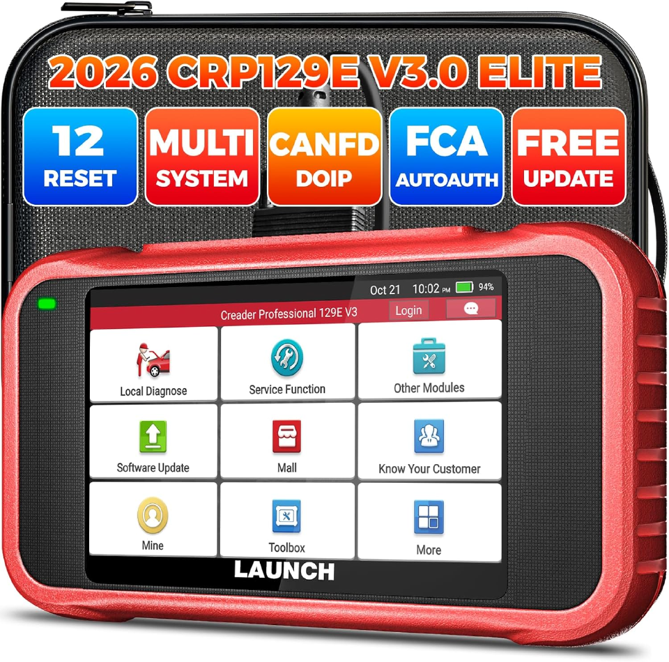Newest LAUNCH CRP129E V3.0 OBD2 Car Scanner 4 System Diagnostic Support CANFD & DOIP Car Code Reader for 12V Cars