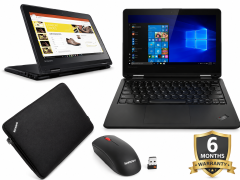 {Free Laptop Bag & Mouse} Lenovo ThinkPad Yoga 11E, Touchscreen, Convertible 2 in 1 x360, Intel Core, 4 GB Ram, 128 GB SSD, 12.5" Display, Ideal for Business and Education Series  - Black