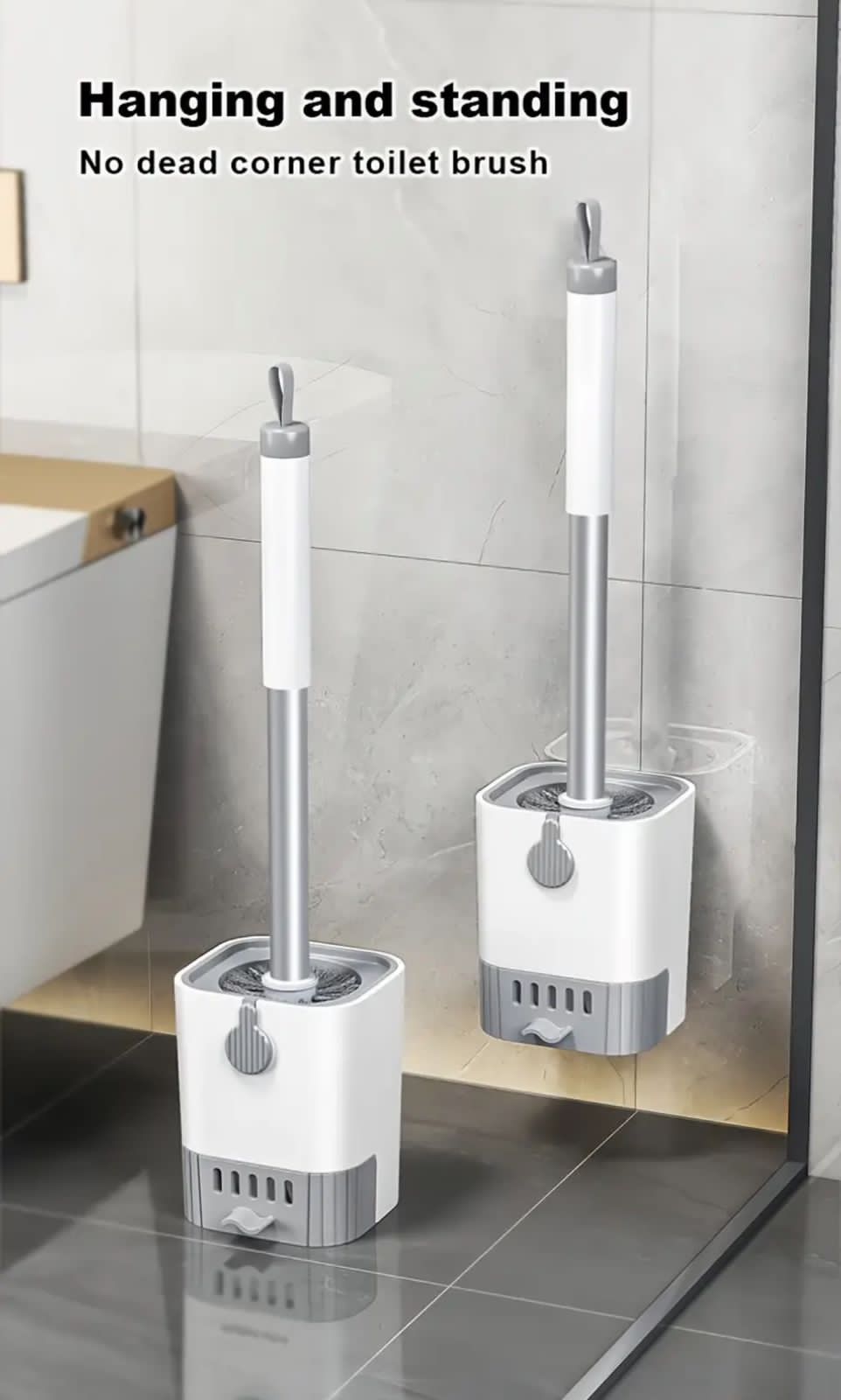 Wall Mounted Long Handle Toilet Cleaning Brush With Holder

-Flexible Toilet Bowl Cleaning Brush, No Dead Corner