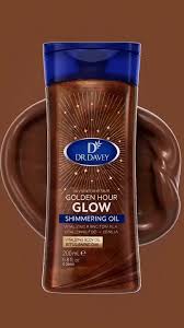 Dr. Davey Golden Hour Glow Shimmering Body Oil 200ml – Ultra Hydrating Moisturizing Oil with Cocoa Butter & Vanilla for Radiant Smooth Skin