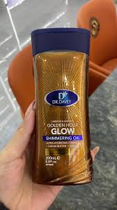 Dr. Davey Golden Hour Glow Shimmering Body Oil 200ml – Ultra Hydrating Moisturizing Oil with Cocoa Butter & Vanilla for Radiant Smooth Skin