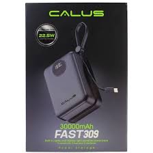 Calus FAST309 High-Capacity Power Bank | 30000mAh Portable Charger with 22.5W PD Super Fast Charging | External Battery Pack with Digital LED Display & Integrated Carrying Loop