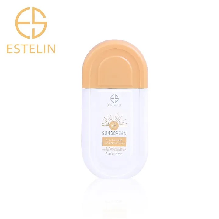 ESTELIN Sunscreen Cream (100g) All-In-One Multi-Defense Tinted SPF 100 PA+++ Sunblock UVA UVB Protection