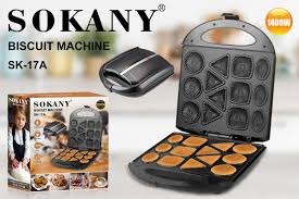 Sokany 1400W Electric Biscuit Maker - Non-Stick Mini Cake & Cookie Baking Machine with Multi-Shape Moulds