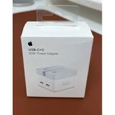 Apple 50W PD Fast Charge Adapter – Dual USB-C+C Power Adapter in White for iPhone, iPad, AirPods and Other Compatible USB-C Devices