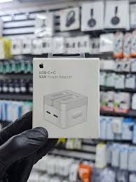 Apple 50W PD Fast Charge Adapter – Dual USB-C+C Power Adapter in White for iPhone, iPad, AirPods and Other Compatible USB-C Devices