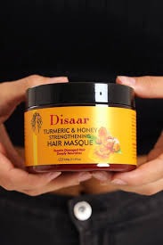 Disaar Turmeric & Honey Strengthening Hair Mask 340g, Deep Nourishing Hair Treatment for Damaged and Dry Hair, Moisturizing Repair Formula for Softer, Smoother and Healthier-Looking Hair