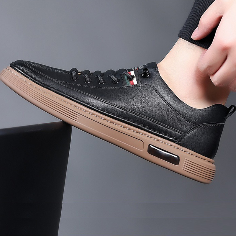 Kenpace New men Leather shoes Men's Casual Leather Sneakers Men Business Casual Leather Board Shoes Comfortable Oxfords Soft Leather Soft Sole Lightweight Sneakers Non Slip Wear Resistant Walking
