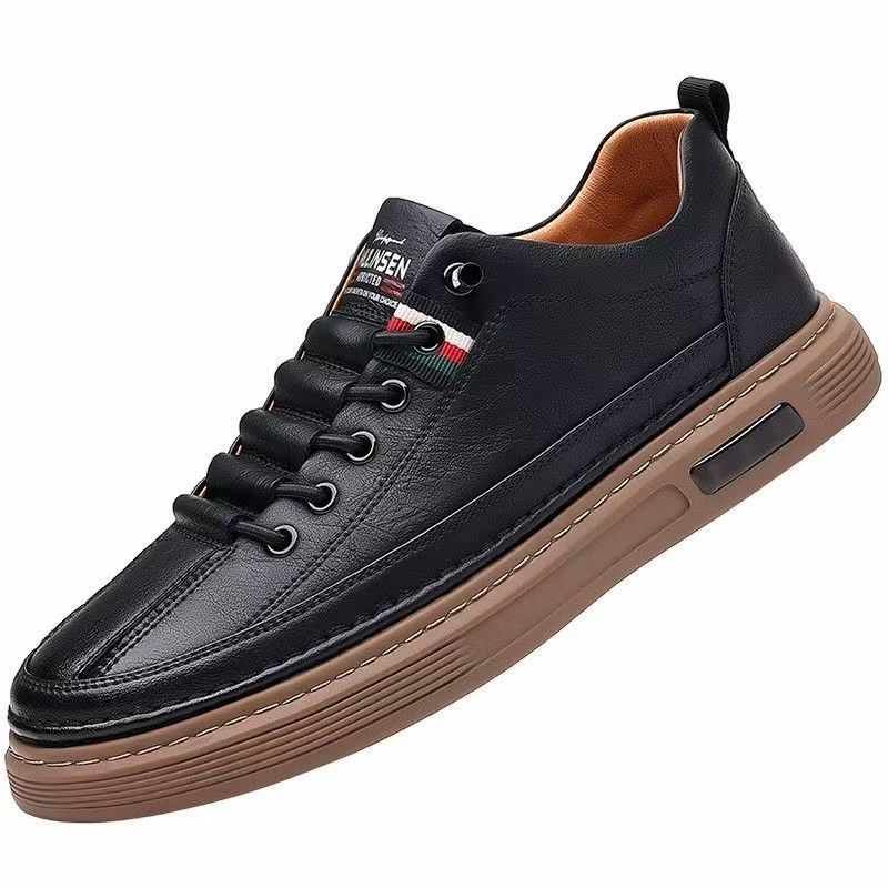 Kenpace New men Leather shoes Men's Casual Leather Sneakers Men Business Casual Leather Board Shoes Comfortable Oxfords Soft Leather Soft Sole Lightweight Sneakers Non Slip Wear Resistant Walking