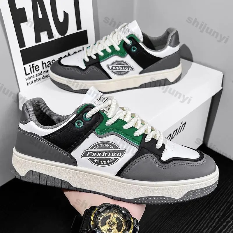 Men's shoes Trendy Board Shoes trend men's sports shoes men sneakers casual shoes lightweight comfortable men's versatile high-end  Anti-slip soft soled sports casual white flat shoes
