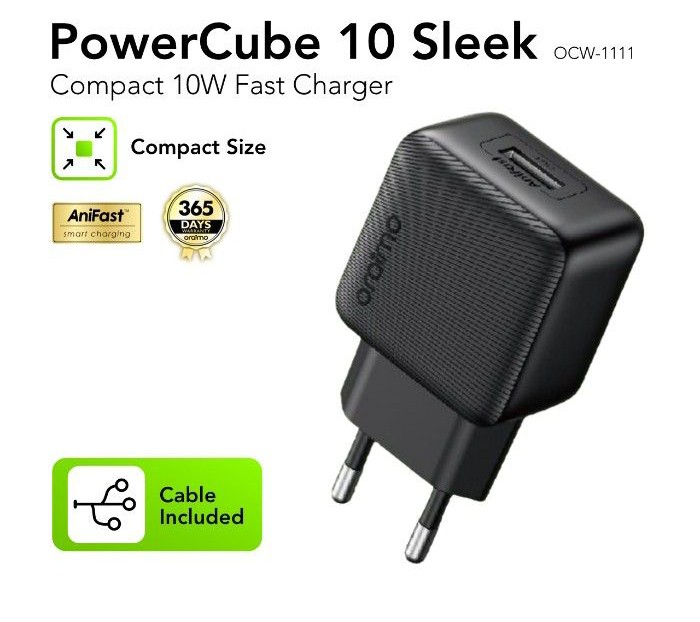 Oraimo 10W Fast Charger Adapter +Type C Cable Fast Charging UK Type 1 Meter Compatible with all Androids