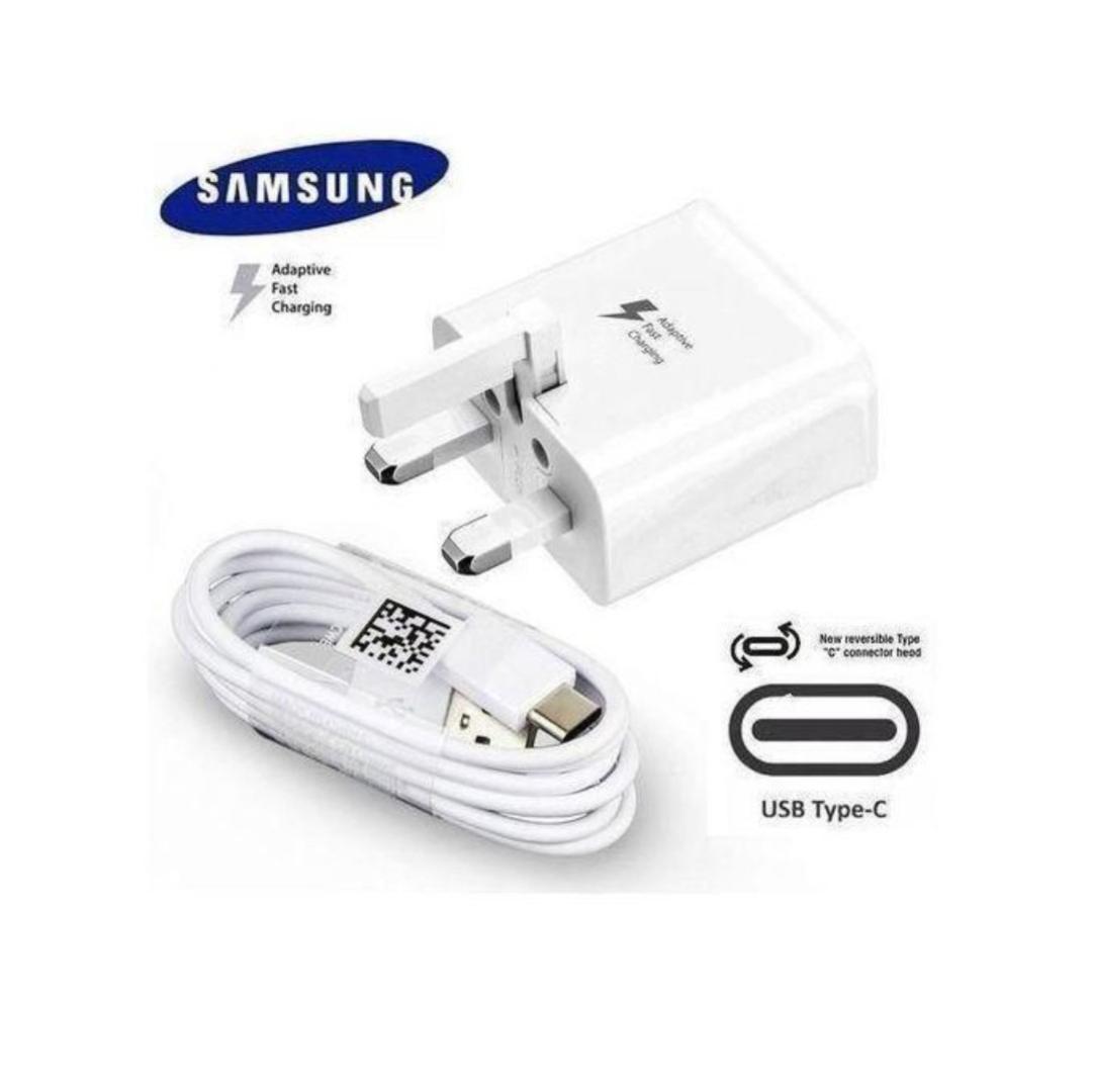 Samsung 25W PD Power Adapter With C-to-C Cable Super Fast Charging USB Type-C Wall Charger (UK Plug, 3-pin) 1.8M For All Androids Galaxy S24 Ultra, S23, S22, Note 10, Tab S9 Black & White