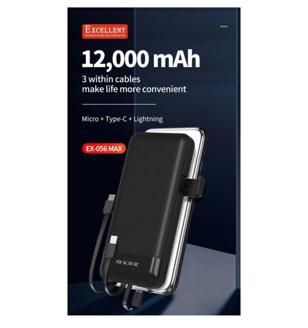Excellent Power Banks Built in 3/4 Cables 12000/20000mAh Portable Power bank Led Display Ultra Fast Cahrging Powerbank Fast Charge Dual Output Ports smartphone Micro Type-C Lightning