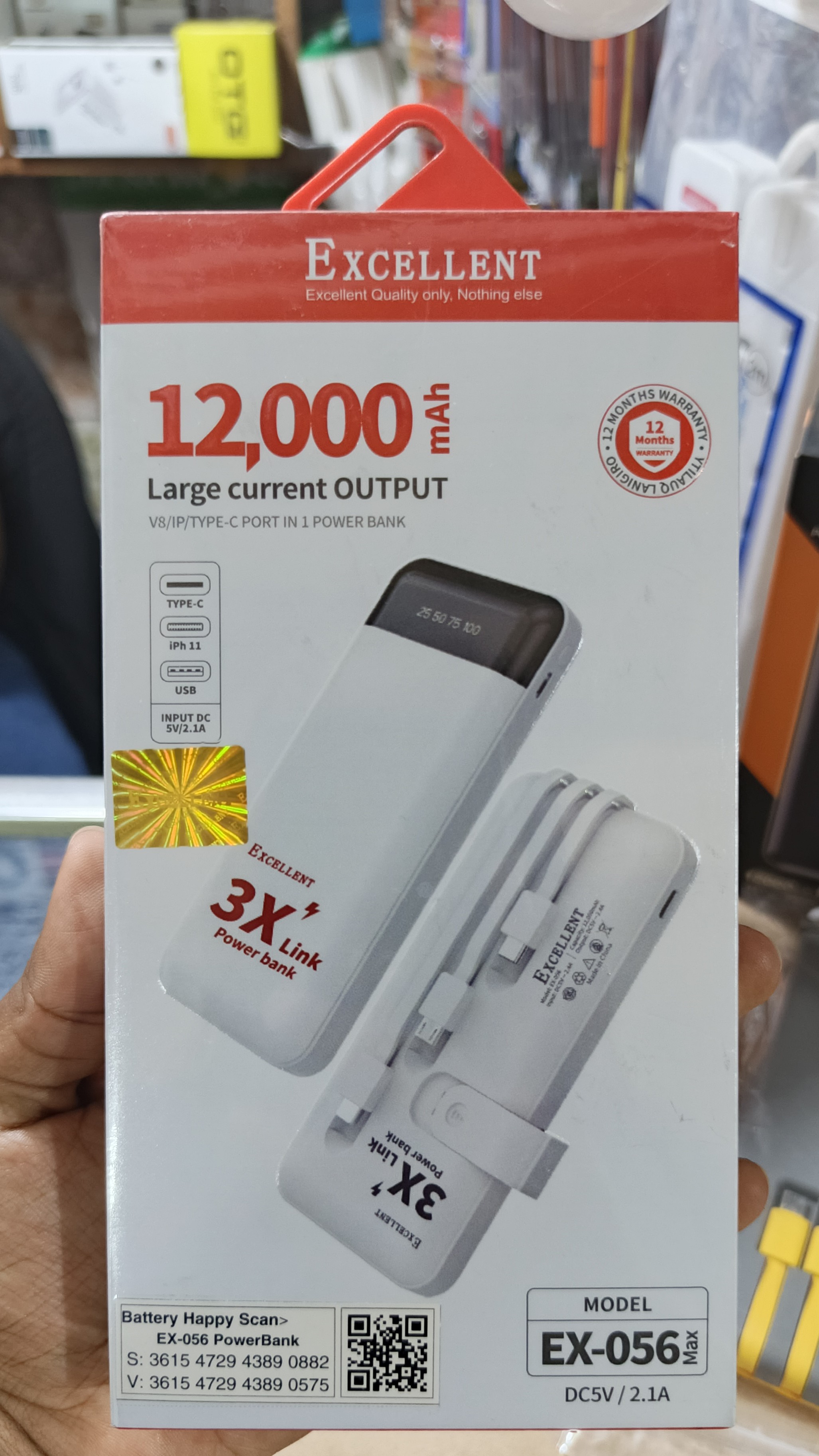 Excellent Power Banks Built in 3/4 Cables 12000/20000mAh Portable Power bank Led Display Ultra Fast Cahrging Powerbank Fast Charge Dual Output Ports smartphone Micro Type-C Lightning