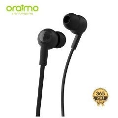 Oraimo Wired Earphones 3.5mm Pure Bass In-Ear Headset Sports Earpods Stereo Music Gaming Headphone with Microphone Comfortable Compatible on Android/IOS Laptop 1.2 meter cord