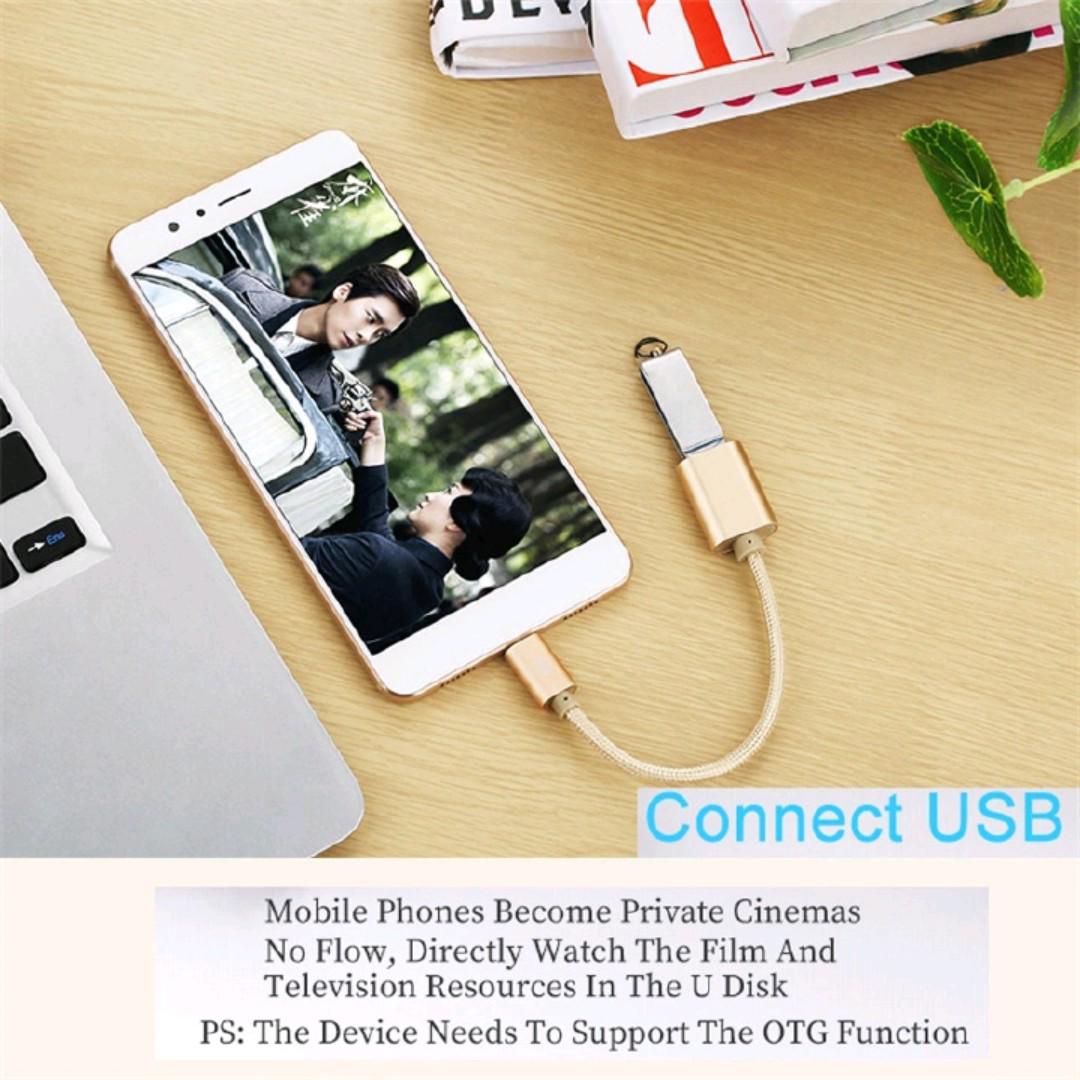 High-Speed Type-C OTG Cable – USB-C Male to USB 3.0 Female Adapter for Android Phones, Tablets, Laptops & Flash Drives