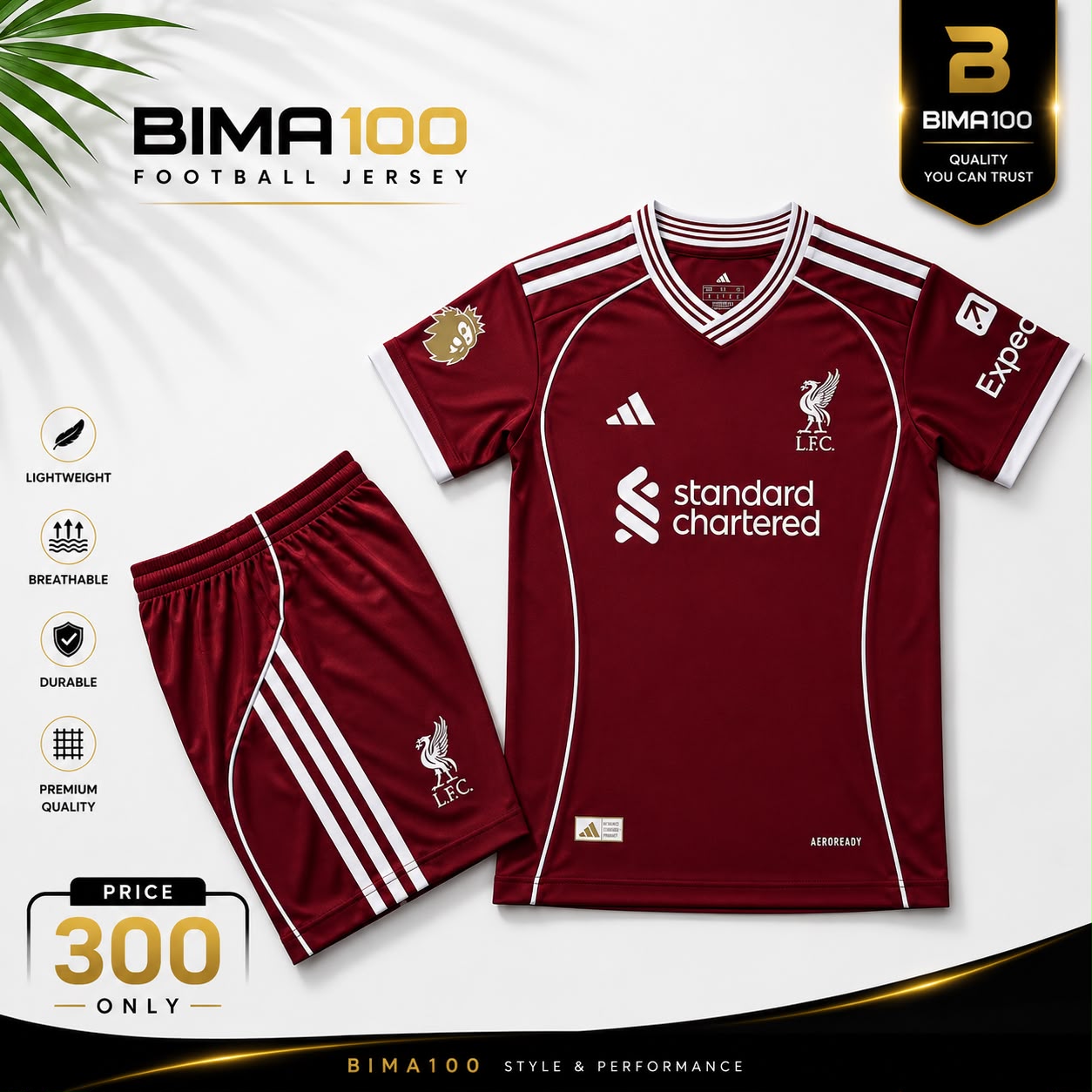 Liverpool Red Home 25/26 New Season Kit Kids Full set Jersey plus shorts  kit