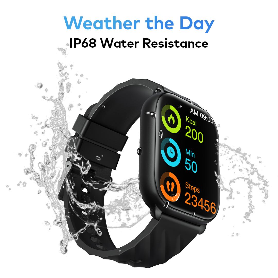 Smart Watch Fit O18B with a 2.01” HD display, Bluetooth calling, fitness tracking, IP68 water resistance, and a 300mAh battery.