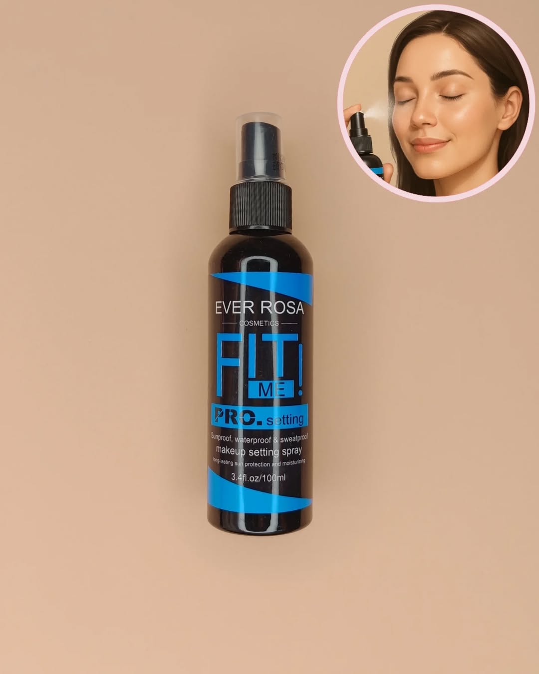Ever Rosa Fit Me Pro Makeup Setting Spray Sunproof, waterproof & sweat-proof (100ml)