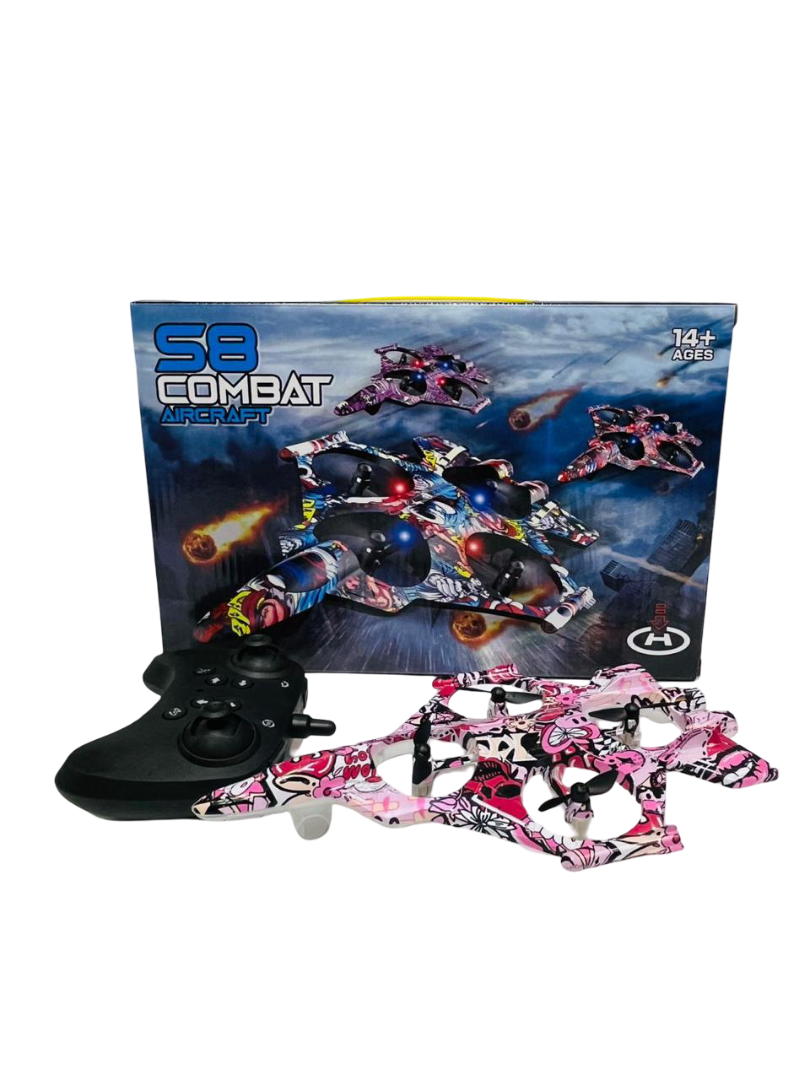 S20 Fighter Jet Remote Control Quadcopter Drone – 4CH 6-Axis RC Plane with 360° Stunt Flips & Altitude Hold, Includes 2.4GHz Remote and Rechargeable Battery