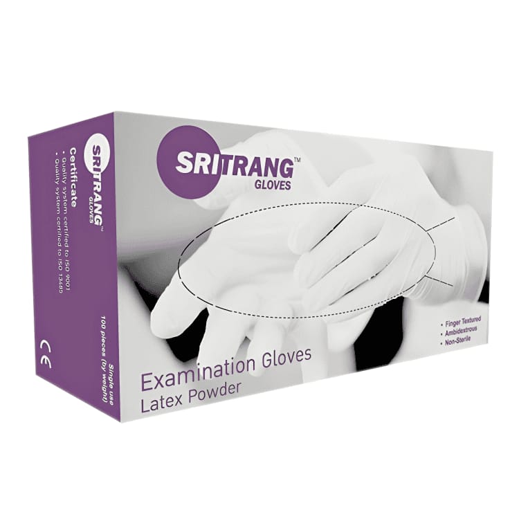 Powdered Latex Examination Gloves 100pcs Medical Grade