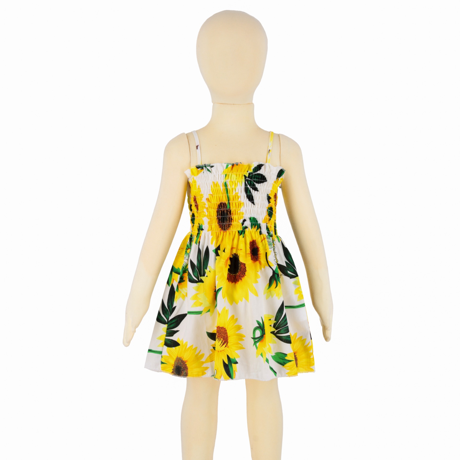 Toddler Baby Girls Summer Floral Dress, Cute Daisy Print Spaghetti Strap Sundress, Breathable Thin Sleeveless Casual Dress for Kids, Size 90-130CM