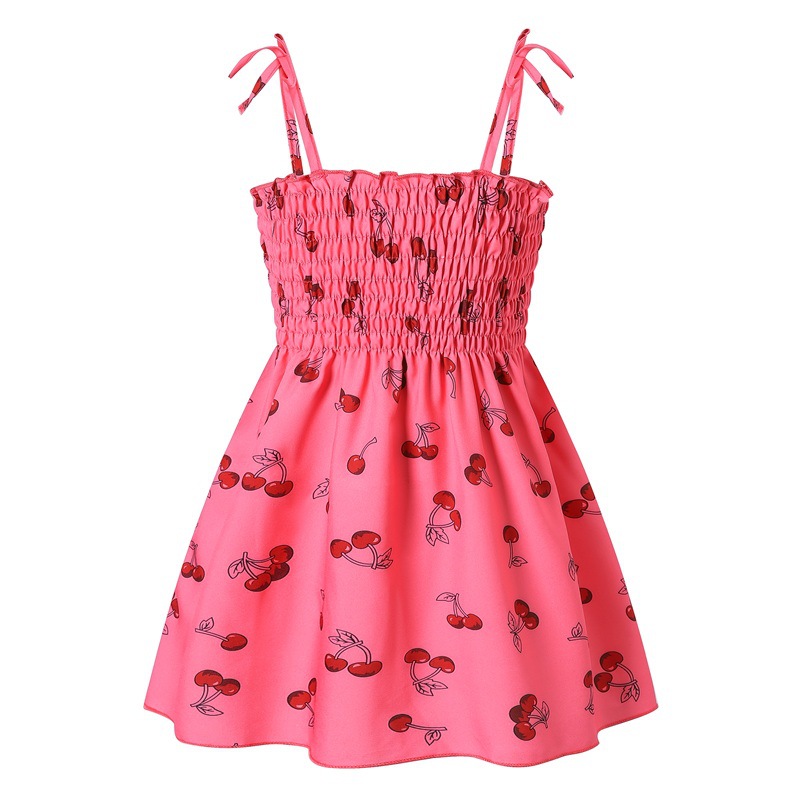 Toddler Baby Girls Summer Floral Dress, Cute Daisy Print Spaghetti Strap Sundress, Breathable Thin Sleeveless Casual Dress for Kids, Size 90-130CM