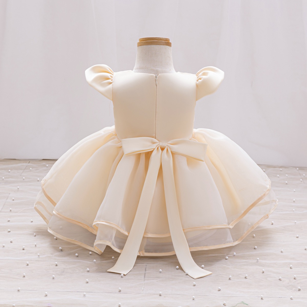 Luluby Girls Puffy Princess Dress Flower Girl Wedding Birthday Party Dress Cute Baby Kids Tutu Dress