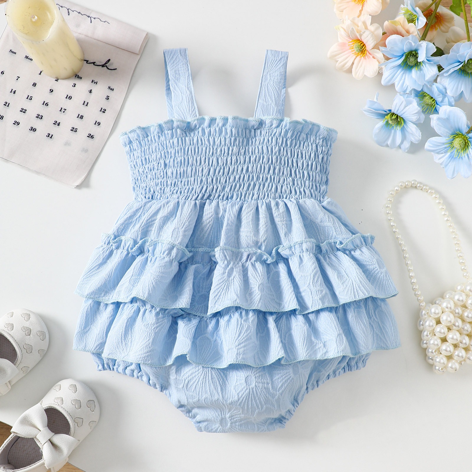 Baby Girl Summer Romper Pink Bow Sleeveless Bodysuit Cute Princess Jumpsuit Infant Toddler Bubble Romper Outfit