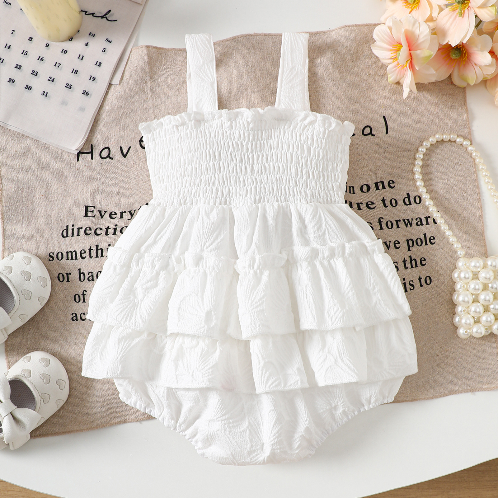 Baby Girl Summer Romper Pink Bow Sleeveless Bodysuit Cute Princess Jumpsuit Infant Toddler Bubble Romper Outfit