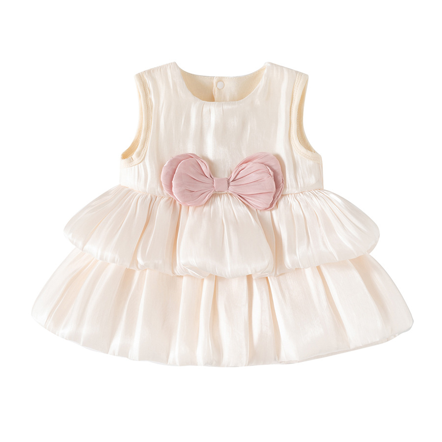Baby Girl Sleeveless Bow Tutu Dress Princess Party Dress 59-90cm